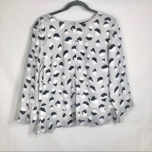 Banana Republic Peplum Grey Blouse- Sz Large